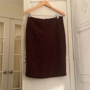 Size 2 Red Tweed Lord & Taylor Pencil Skirt